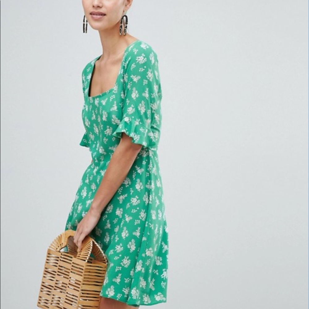 ASOS square neck ditsy floral dress